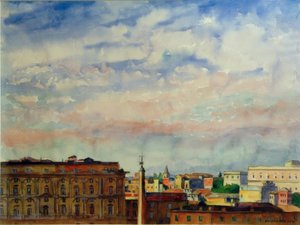 Roma üzerinde bulutlar by Philipp Franck