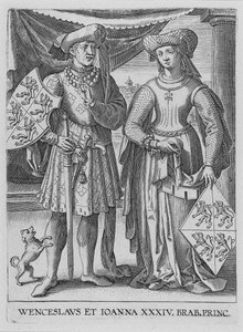 Wenceslaus I, Lüksemburg Dükü ve Joanna, Brabant Düşesi, yak. 1600 by Philipp Galle
