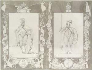 Charlemagne (742-814) ve Heymon, 1804-5 (kalem, mürekkep ve kağıt üzerinde yıkama) by Philipp Otto Runge