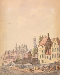 Bruges (kağıt üzerine suluboya) by Philippe Auguste de Peellaert