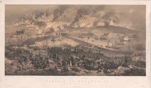 Sivastopol Yangını. Rusların Kuzey Kıyısında Geri Çekilmeleri, 1855. by Philippe Benoist