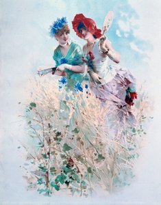 Bahar Litografisi, Philippe Jacques Linder (1835-?) 19. yüzyıl Özel koleksiyon by Philippe Jacques Linder