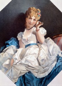 Philippe Jacques Linder (1835-?) tarafından yazılan Kabuklu Taş Baskıdaki Kadın. 19. yüzyıl Özel Koleksiyonu