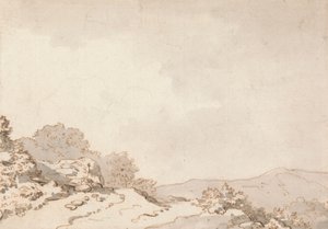 Bir Tepenin Üzerinde Bir Yol by Philippe Jacques de Loutherbourg