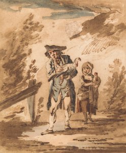 Pazardan Dönen Kümes Hayvanlarıyla Köylüler by Philippe Jacques de Loutherbourg