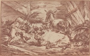 Ahırdaki Hayvanlar by Philippe Jacques de Loutherbourg II