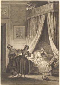 Üç dedikodunun bahsi: Hizmetçi by Philippe Triere and Antoine Jean Duclos after Jean Honoré Fragonard