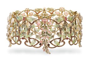 Art Nouveau çok değerli taş ve emaye 