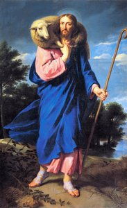 İyi Çoban, Philippe de Champaigne (1602-1674), tuval üzerine yağlı boya by Philippe de Champaigne