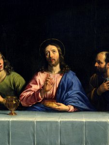 La Cene “La petite cene” olarak anılır” Detayı. Resim Philippe de Champaigne (1602-1674) (Ec. Flam.) Dim. 0,80 x 1,49 m Paris. Louvre müzesi by Philippe de Champaigne