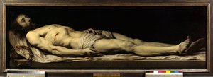 Örtüsü Üzerinde Yatan Ölü İsa Tablosu Philippe de Champaigne (1602-1674) 17.yy Güneş 0,68x1,97 m Paris, Musee du Louvre by Philippe de Champaigne