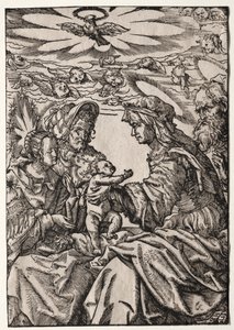 Aziz Anne ve Joachim ile Kutsal Aile by Philippe de Lasalle