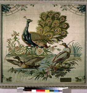 Philippe de Lassalle (1723-1805) 1770 Hermitage Müzesi, Saint Petersburg tarafından ""Tavus Kuşu" (Tavus Kuşu) Goblen by Philippe de Lassalle