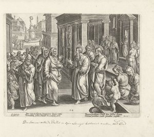 Pavlus büyücü Elymas ile tartışıyor Elçilerin İşleri (dizi başlığı) Acta Apostolorum (dizi adı) by Philips Galle (possibly)