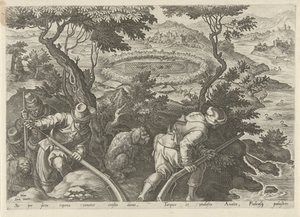 Eendenjacht Jachttaferelen (dizi adı) Her türlü avcılık, avcılık ve balık tutmayı içerir (seri başlığı) by Philips Galle