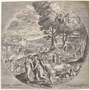 Demir Çağı Ferreum saeculum (nesne üzerindeki başlık) Dört Eras (dizi adı) by Philips Galle