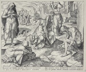 Gübre üzerinde oturan iş by Philips Galle