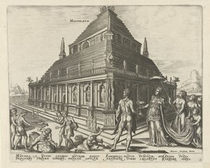 Halikarnas Mozolesi Mavsolevm (nesne üzerindeki başlık) Dünyanın Sekiz Harikası (dizi adı) by Philips Galle