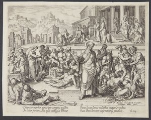 Petrus gölgesiyle hastaları iyileştiriyor by Philips Galle