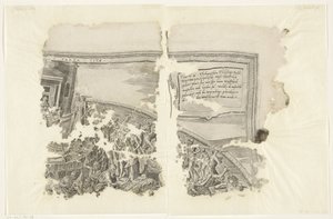 Cebes Tabula Cebetis Carta Vitae'nin sahnesinin sağ üst köşesi (nesnedeki başlık) by Philips Galle