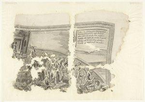 Cebes Tabula Cebetis Carta Vitae'nin sahnesinin sağ üst köşesi (nesnedeki başlık) by Philips Galle