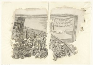 Cebes Tabula Cebetis Carta Vitae'nin sahnesinin sağ üst köşesi (nesnedeki başlık) by Philips Galle