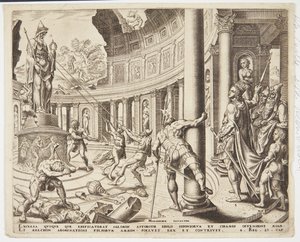 Ashtoreth, Chemosh ve Milcom tapınağının yıkımı by Philips Galle