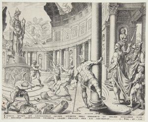 Ashtoreth, Chemosh ve Milcom tapınağının yıkımı by Philips Galle