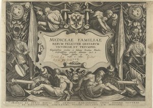 Titelprent van de series Mediceae Aileleri Familiegeschiedenis van het geslacht De