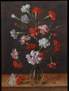 Cam Vazoda Bir Demet Karanfil, 1600-1700 civarı (panel üzerine yağlıboya)