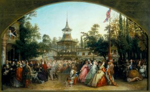 'Cremorne Bahçelerinde Dans Platformu', 1864. by Phoebus Levin