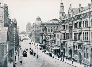 Bridge Street, Sidney, c.1900, "Under the Southern Cross - Glimpses of Australia"dan, Department of Foreign Affairs, Melbourne tarafından yayınlanmıştır. by Photographer Australian