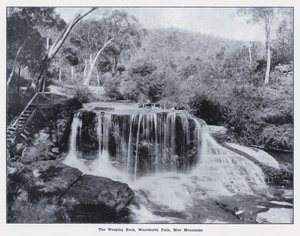 Ağlayan Kaya, Wentworth Şelalesi, Mavi Dağlar (s/b fotoğraf) by Photographer Australian