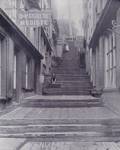 Canada: Break-Neck Steps, Quebec (b/w photo) by Photographer Canadian