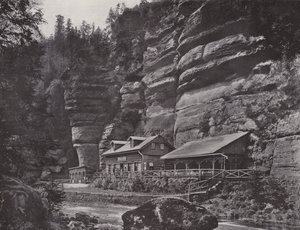 Edmundsklamm, Blockhaus (s / b fotoğraf) by Photographer German