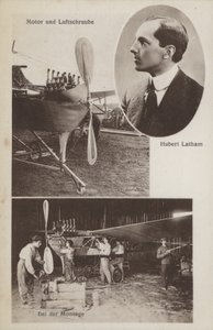 Fransız havacı Hubert Latham ve uçağı (s/b fotoğraf) by Photographer German