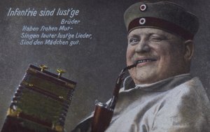 Alman askeri piposunu tüttürüyor (renkli fotoğraf) by Photographer German