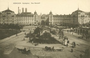 Karlsplatz Rondell, Münih (s/b fotoğraf) by Photographer German