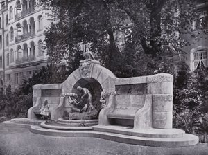 Leipzig: Marchenbrunnen (s/b fotoğraf) by Photographer German