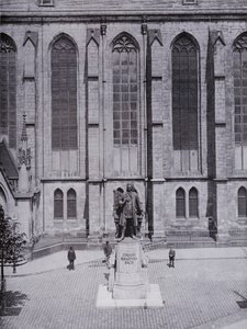 Leipzig: Thomaskirche ve Bach anıtı (s/b fotoğraf) by Photographer German