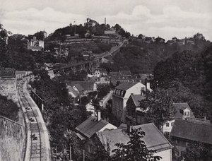 Loschwitz, teleferik (s/b fotoğraf) by Photographer German