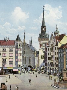 Münih/Münih: Eski Belediye Binası ile Marienplatz (fotoğraf) by Photographer German