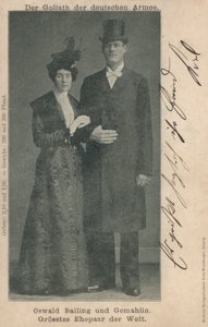 Oswald Balling ve eşi, dünyanın en uzun evli çifti (s/b fotoğraf) by Photographer German