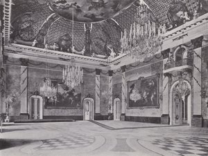 Potsdam, Neues Palais, Mermer Salon (s/b fotoğraf) by Photographer German