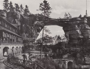 Prebischtor ve Otel (s/b fotoğraf) by Photographer German