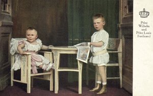 Almanya Prensi Wilhelm ve Prens Louis Ferdinand (renkli fotoğraf) by Photographer German