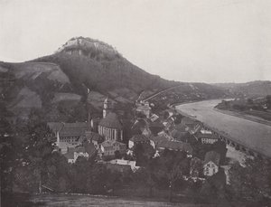 Şehir ve Kale Konigstein (s/b fotoğraf) by Photographer German