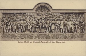 Kaiser, Nationaldenkmal üzerindeki kabartma, Almanya'nın birleşmesini anan anıt, Rudesheim am Rhein, Hessen (s/b fotoğraf) by Photographer German