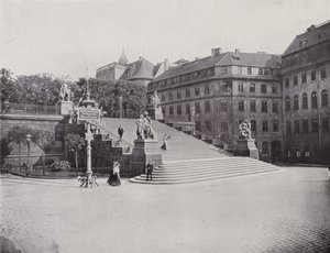 Brühlsche Terrasse Merdivenleri (s/b fotoğraf) by Photographer German