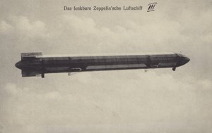 Zeppelin LZ III uçuşta (s/b fotoğraf) by Photographer German